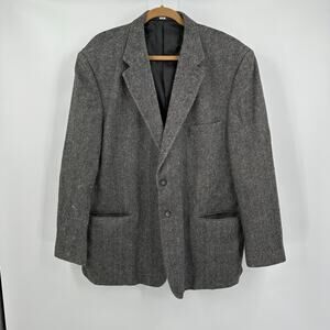 Bert Pulitzer Men Blazer Size 50R Camel Hair Blend Gray Classic Tailored Vintage